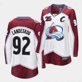 Gabriel Landeskog Colorado Avalanche 25th Anniversary White Away Women Jersey