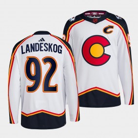 Reverse Retro 2.0 Colorado Avalanche Gabriel Landeskog #92 White Authentic Primegreen Jersey 2022