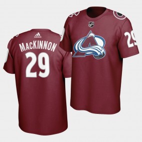 2020 Nathan MacKinnon #29 Colorado Avalanche Sideline Practice Climalite Creator Men's T-shirt